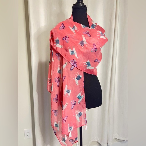 Charlie Paige Accessories - Charlie Paige Vibrant Pink Llama Scarf